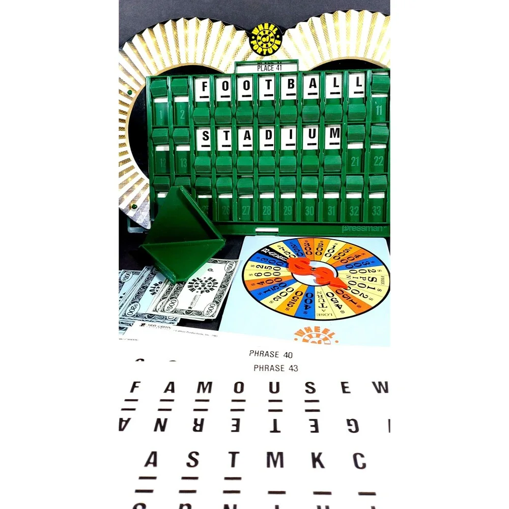 Vintage 1985 Wheel of Fortune Board Game with Letter Board, Complete